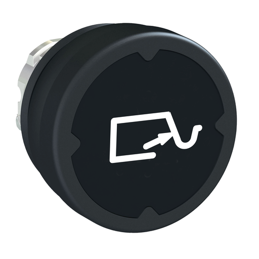 Pushbutton head for harsh environment – black – with marking