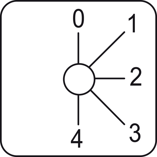 Legend for cam switch 0 to 4 – 45 x 45 mm