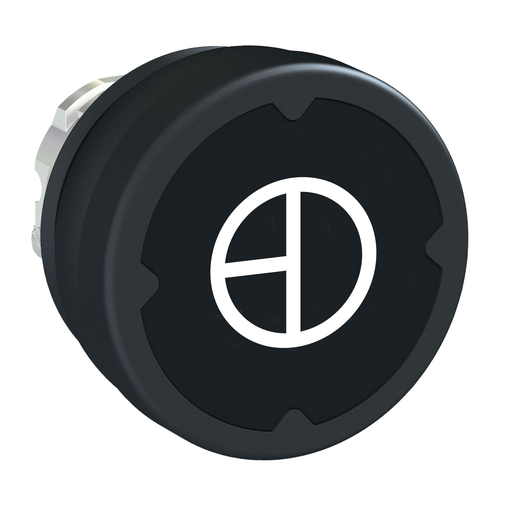 Pushbutton head for harsh environment – black – with marking-legend rotated 90°