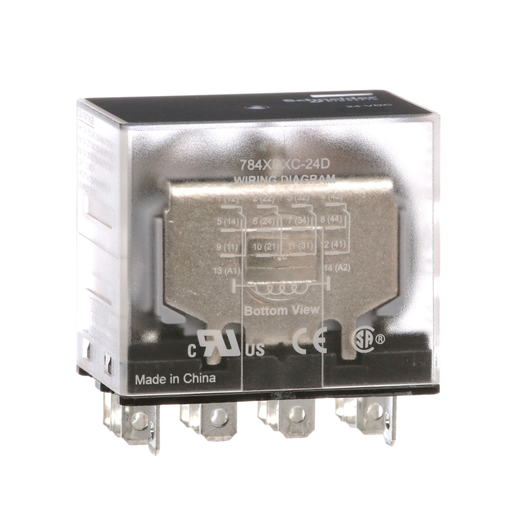 Power relay, Legacy, 15A, 4PDT, 24 VDC, clear cover