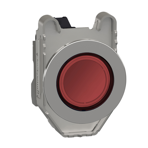Pilot light flush mounted, metal, red, Ø30, plain lens with integral LED, 24 V AC/DC