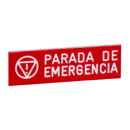 Marked legend 8 x 27 mm for legend holder 30 x 40 mm – PARADA DE EMERGENCIA