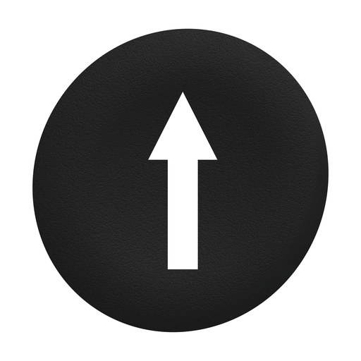 Black plain cap up arrow for flush mounted push button