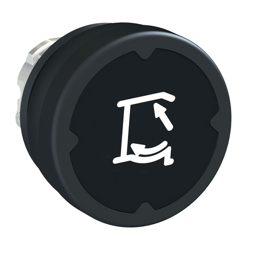 Pushbutton head for harsh environment – black – with marking