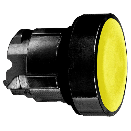Yellow flush pushbutton head Ø22 push-push unmarked