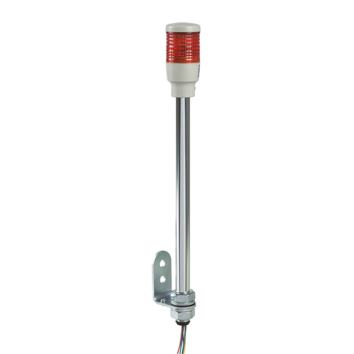 Monolithic tower light, red, 40mm, tube mounting, steady, without buzzer, IP23, 24 V AC DC