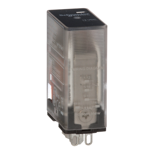 Power relay, Legacy, 15A, SPDT, 12 VDC, clear cover