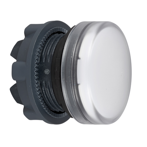White pilot light head ø22 plain lens for ba9s bulb