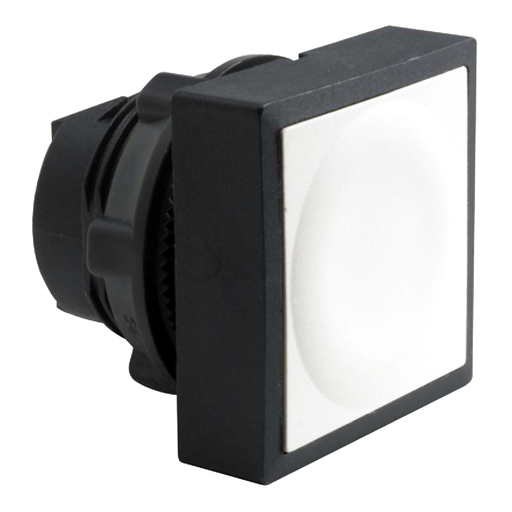 White square flush pushbutton head Ø22 spring return unmarked