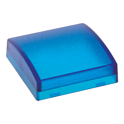 Blue plain lens for square pilot light Ø22 with integral LED