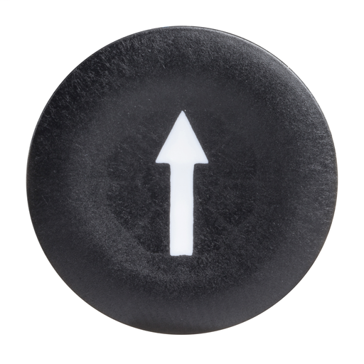 Black cap marked arrow for circular pushbutton Ø22