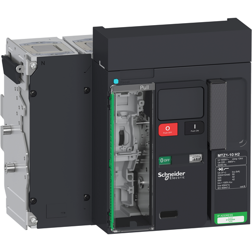 Circuit breaker Masterpact MTZ1 10H2, 1000 A, 4P drawout, without Micrologic
