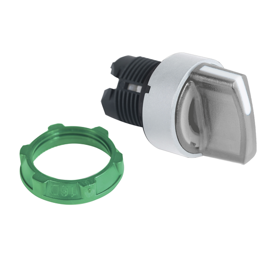 White illum selector switch head 2-position return righ cp white