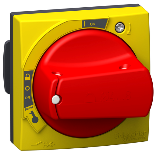 Rotary handle, TeSys GV2-GV3-U, IP65, red handle, without trip indication