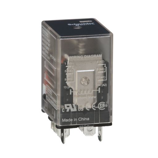 Power relay, Legacy, 15A, DPDT, 110 VDC, clear cover