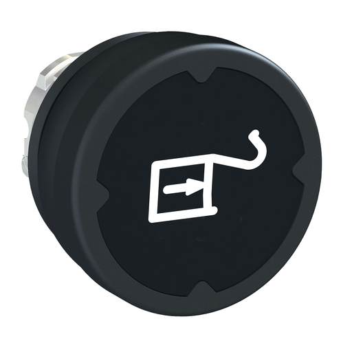 Pushbutton head for harsh environment – black – with marking