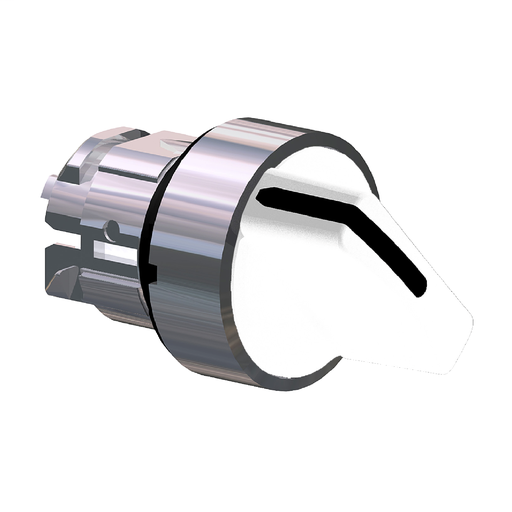 White selector switch head Ø22 2-position stay put