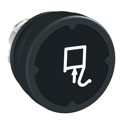 Pushbutton head for harsh environment – black – with marking-legend rotated 90°
