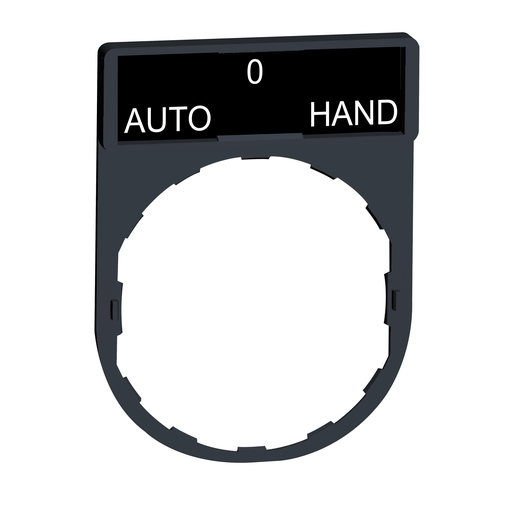 Legend holder 30 x 40 mm with legend 8 x 27 mm with marking AUTO-O-HAND