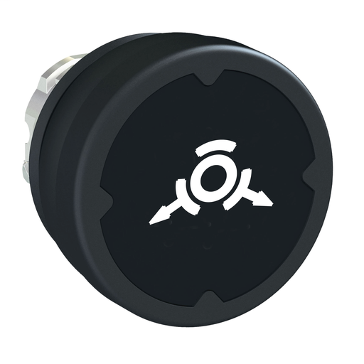 Pushbutton head for harsh environment – black – with marking