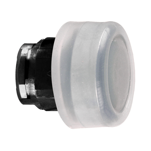 Black projecting pushbutton head Ø22 spring return unmarked
