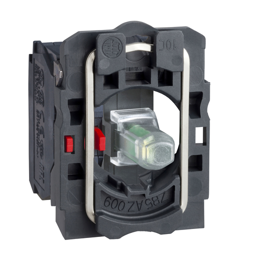Blue light block with body/fixing collar with integral LED 110…120V 1NC