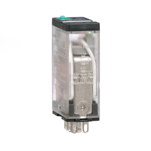 Power relay, Legacy, 15A, SPDT, 24 VDC, cover with locking push button and LED
