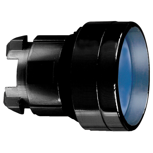 Blue recessed pushbutton head Ø22 spring return unmarked