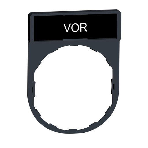 Legend holder 30 x 40 mm with legend 8 x 27 mm with marking VOR