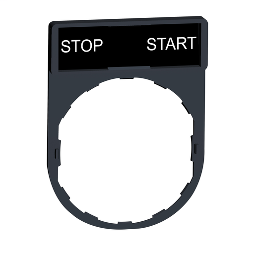 Legend holder 30 x 40 mm with legend 8 x 27 mm with marking START-START