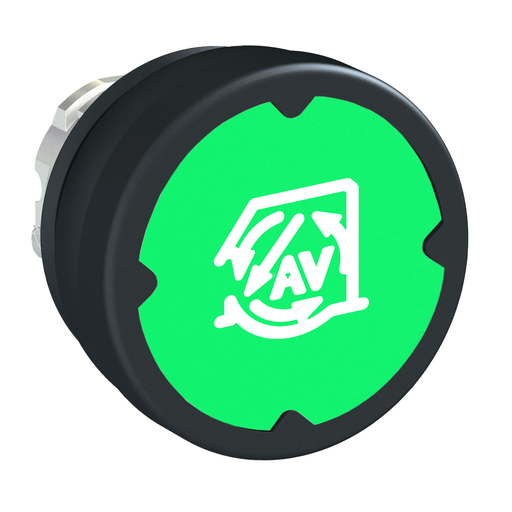 Pushbutton head for harsh environment – green – with marking