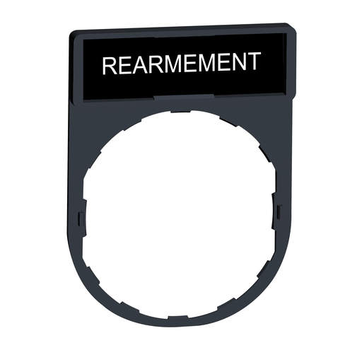 Legend holder 30 x 40 mm with legend 8 x 27 mm with marking REARMEMENT