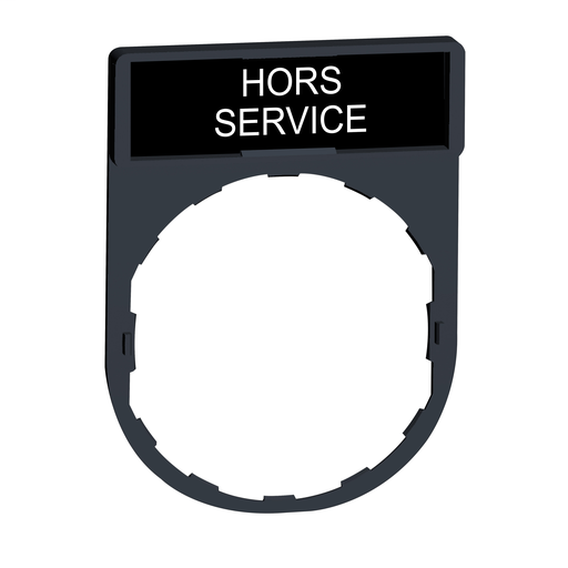 Legend holder 30 x 40 mm with legend 8 x 27 mm with marking HORS SERVICE