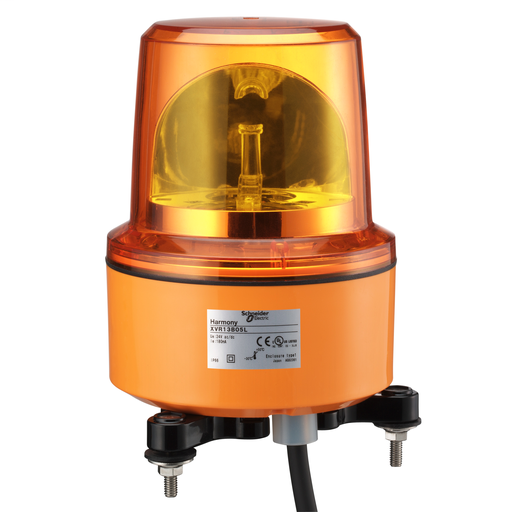 Rotating beacon, 130 mm, orange, without buzzer, 24 V AC DC