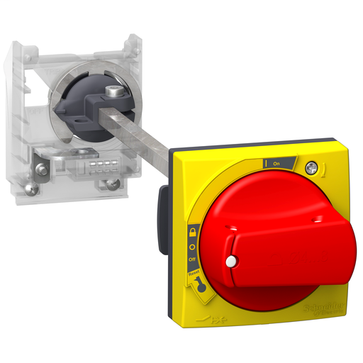 Extended rotary handle kit, TeSys GV2, IP65, red handle, without trip indication, for GV2L-GV2P