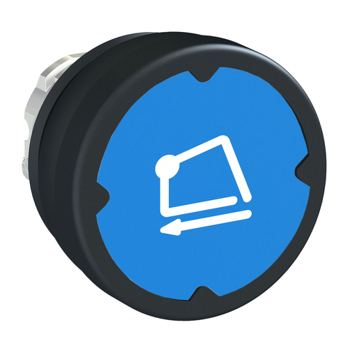 Pushbutton head for harsh environment -dark blue-with marking-legend rotated 90°