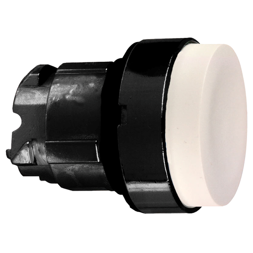 White projecting pushbutton head Ø22 push-push unmarked