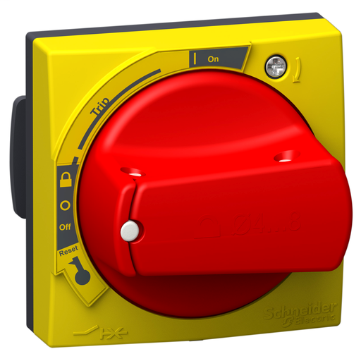 Rotary handle, TeSys GV2-GV3-U, IP54, red handle, with trip indication