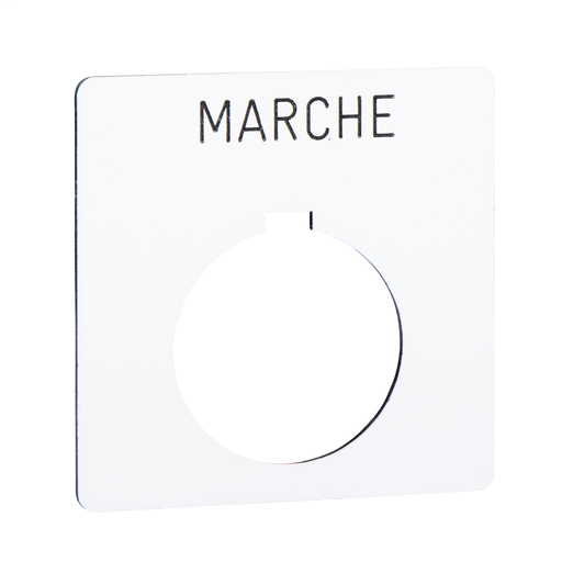 Plastic legend plate 57 x 57 mm – Ø 30 – white – MARCHE