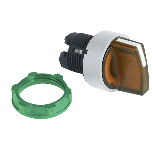 Orange illum selector switch head 3-position stay put cp white