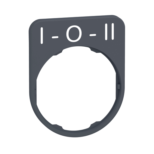 Legend plate with i-o-ii marking for flush color plated grey
