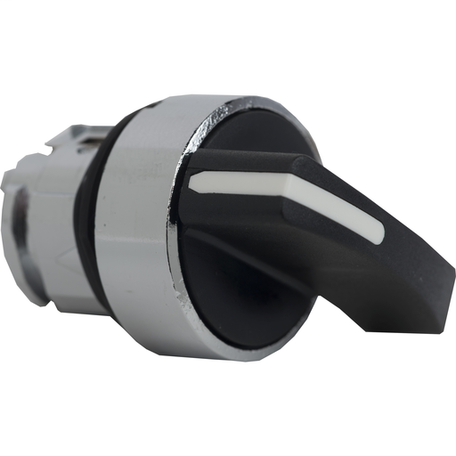 Black selector switch head Ø22 2-position stay put