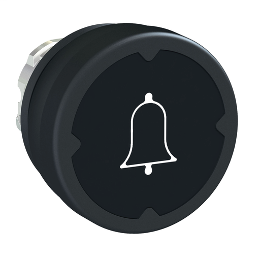 Pushbutton head for harsh environment – black – with marking