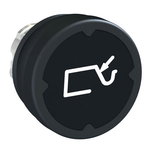 Pushbutton head for harsh environment – black – with marking