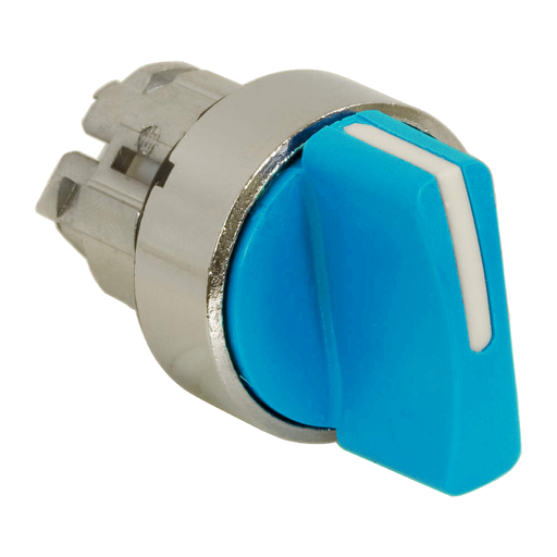 Blue selector switch head Ø22 3-position spring return