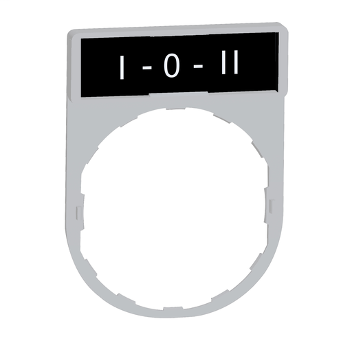 Legend holder with i-o-ii marking color plated white