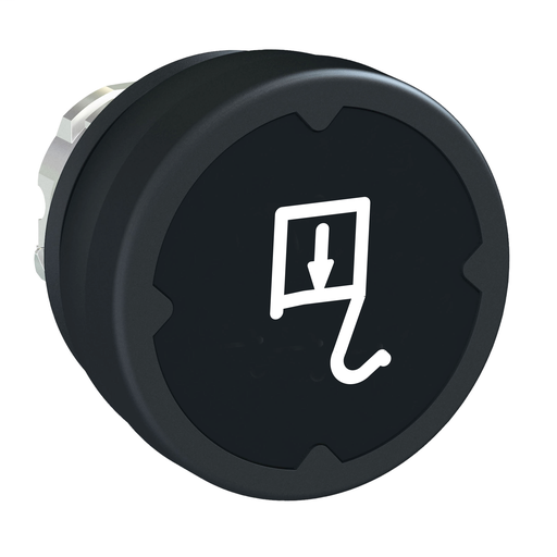 Pushbutton head for harsh environment – black – with marking-legend rotated 90°
