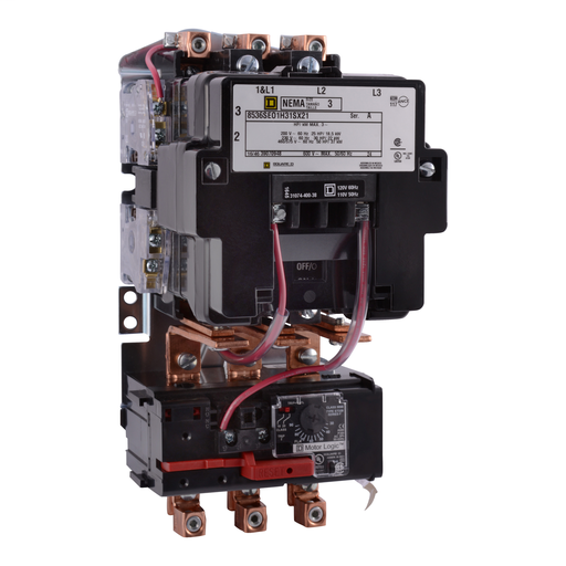 Non-Reversing Starter Size 3, 3-Pole, Motor Logic SSOLR +Options