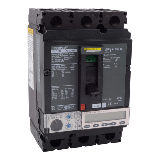 Circuit breaker, PowerPact H, Micrologic 5.2A, 100A, 3 pole, 600V, 25kA