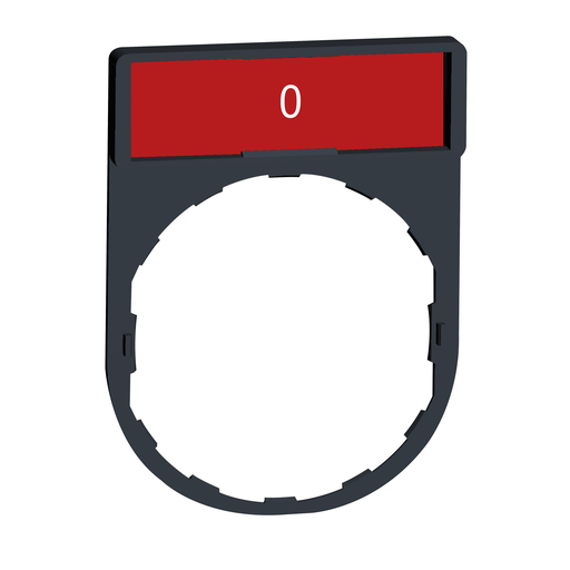 Legend holder 30 x 40 mm, plastic, with red legend 8 x 27 mm, marked O